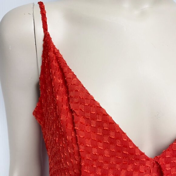 NANETTE LEPORE Classic Retro Tiered Western Collar Red Textured MIDI Dress sz4 - Picture 6 of 11